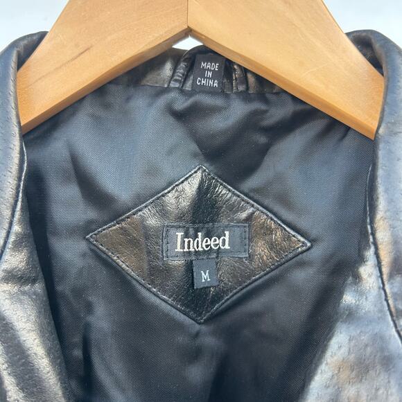 Vintage Leather Y2K Moto Biker Vest Grunge 90s Top Full Zip Medium Layering - Picture 5 of 12